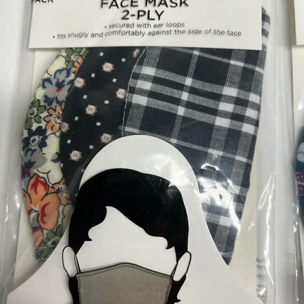 Bundle of 15 masks 2-ply, 1 pack adult size L, 3 - M, 1 kids size NWT